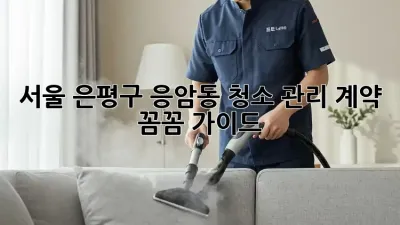 서울 은평구 응암동 청소 관리 계약, 꼼꼼 가이드🧹✨